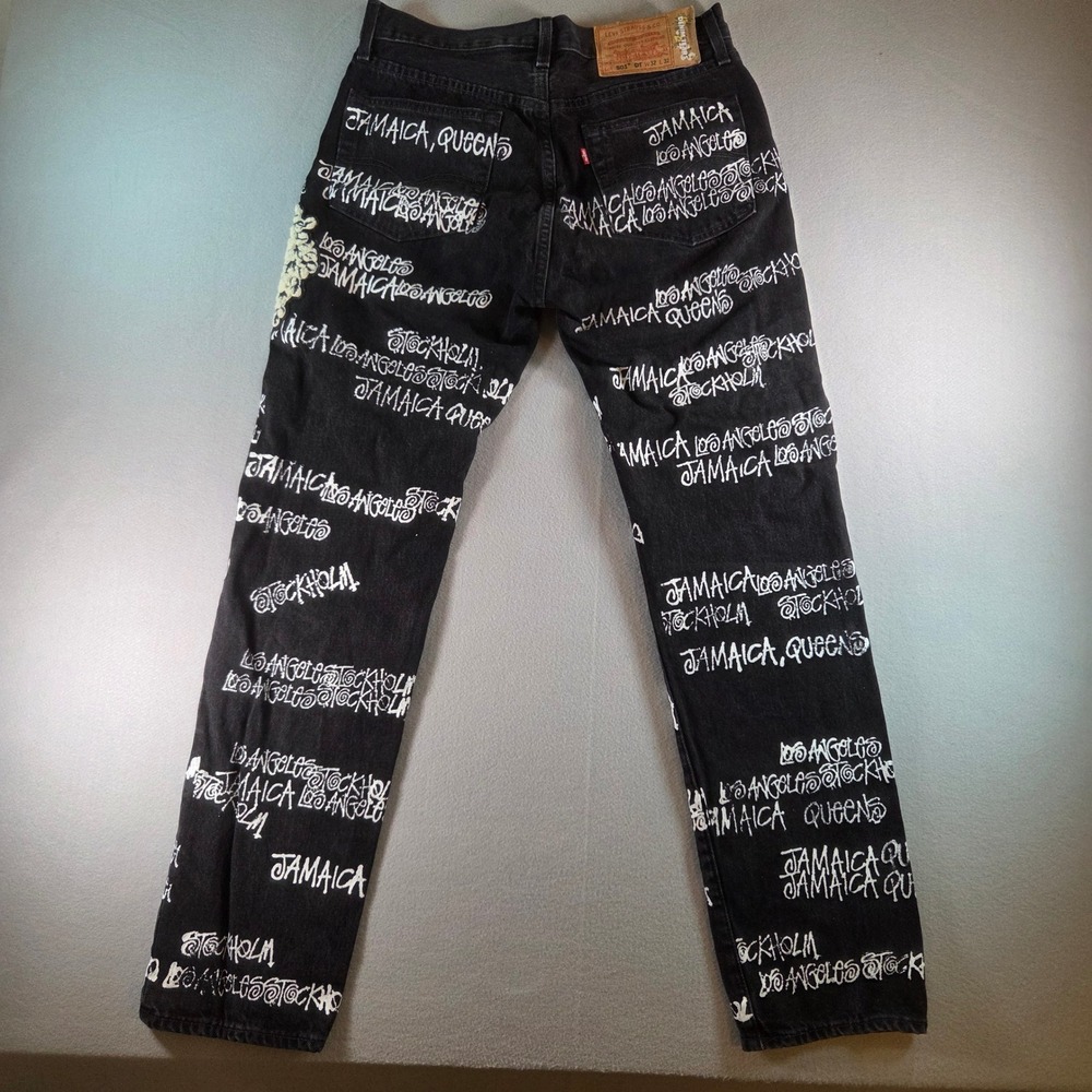 Stussy x Denim Tears x‎ Our Legacy TTL 501 Jeans Black Embroidered Script 32x32 - Picture 3 of 8